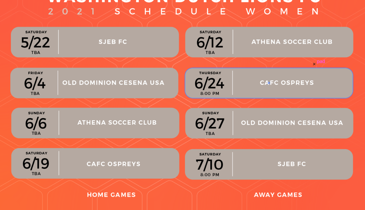 2021 schedule for inaugural WPSL season is out!